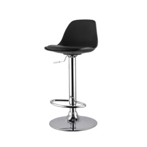 mobiliario-contract-taburete tow rg cromado polipropileno y cojin negro